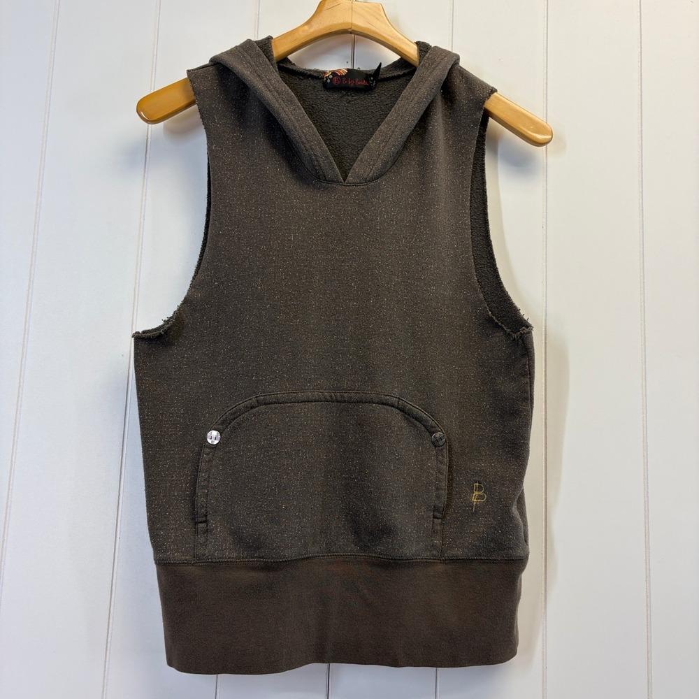 B by Burton Streetwear Sparkle Sleeveless Hoodie Vest Women Medium Athleisure